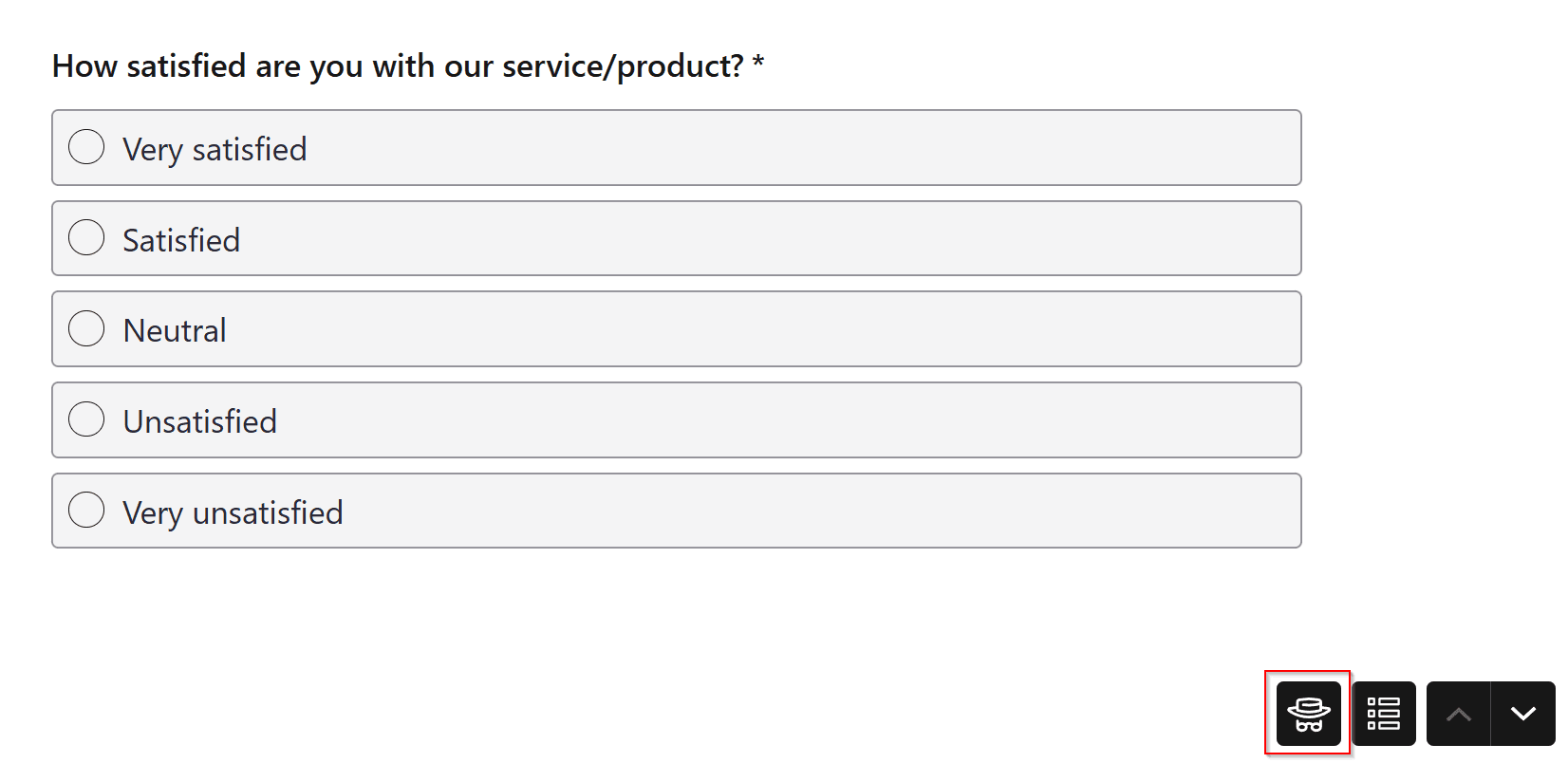 BlockSurvey published anonymous survey respondent view