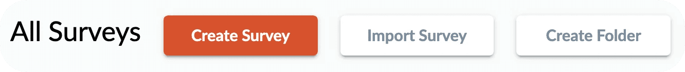 Checkbox Survey Surveys dashboard with Create Survey button