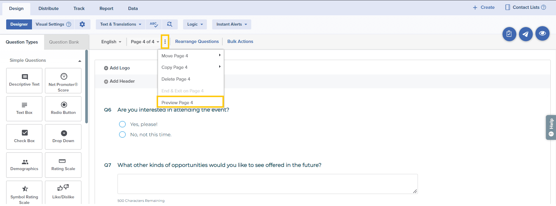 SoGoSurvey published survey preview as respondents see it