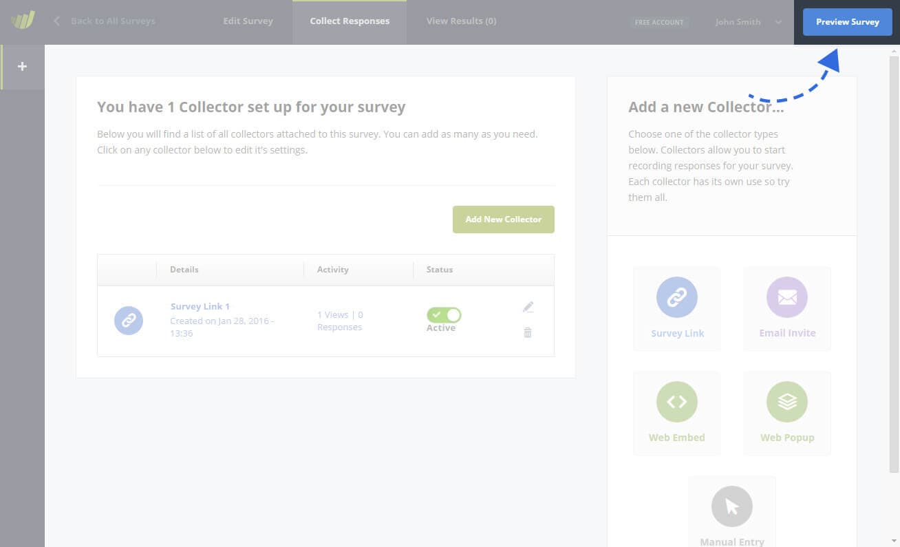 SurveyHero published survey preview as respondents see it